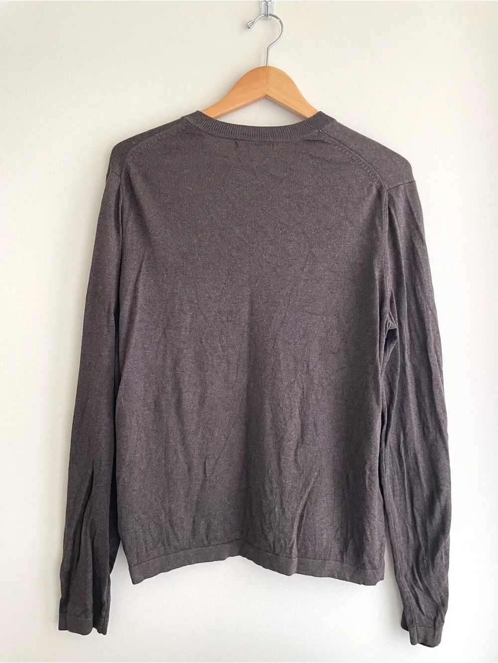 Banana Republic Silk Cotton Men's Brown V-Neck Sweater. Preppy Dark Academia